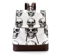 Sac à dos rétro en cuir PU avec motif tête de mort de vache occidentale pour femme, sac à dos de voyage tendance pour dames, Multicolore 09, 27x12.3x32cm