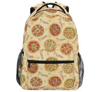 Sac À Dos Retro Pizza and Ingredients Cartables Unisexe Cartable Scolaire Loisir Rucksack pour Randonnée Étudiant École 29X40CM