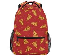 Sac À Dos Retro Red Pizza Sac A Dos Scolaire Loisir Cartable Scolaire Classique Rucksack pour École Étudiant Randonnée 29X40CM