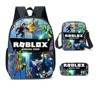 Sac à dos Roblox pour garçons avec boîte à déjeuner et trousse à crayons, sac à dos d'école, sac à dos pour ordinateur portable, sac de voyage pour adolescents, style 10, 27*17*40, Moderne