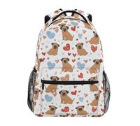 Sac à dos rouge pour enfants avec motif chien d'amour pour garçons et filles, grands sacs à dos pour école primaire sac à bandoulière sac à livres