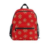 Sac à dos rouge riche en flocons de neige dorés pour garçons et filles, mini sac à dos préscolaire pour filles avec étiquette de nom, Flocons de neige dorés rouge riche, 3-5 Years, Sacs à dos mignons