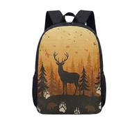 Sac à dos rustique imprimé ours cerf 43,2 cm vintage montagne forêt sac d'école pour enfants adolescents étudiants extérieur nature faune sauvage famille ours bienvenue dans notre cabane, 04, L