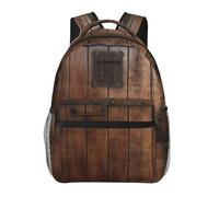 Sac à dos rustique imprimé porte en bois pour enfants filles sac d'école avec bandoulière réglable décontracté sac à dos pour ordinateur portable, Noir , Taille unique