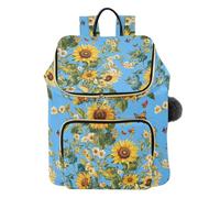 Sac à dos rustique jaune tournesol pour femme Sac de voyage décontracté de qualité supérieure Sac à bandoulière pour le yoga Sports Voyage Mochila con estilo
