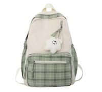 Sac à dos - Sac à dos mignon à carreaux, sac à dos pour ordinateur portable universitaire | Sac à dos de voyage léger antivol, jolie école de voyage pour adolescents, fille, Vert, Consulte la