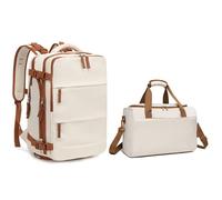 Sac à Dos + Sac de Voyage Valise de Voyage en Polyester Sac de Voyage pour Voyage / Affaire / Scolaire Creme