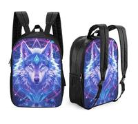 Sac à Dos, Sacs d'école de Loup Cartable, Sacs d'école, Sacs à Dos de Voyage Sacs à Livres Sac à Dos de Grande capacité de Dessin animé imprimé en 3D pour garçon et Fille 17 Pouces