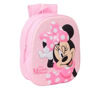Safta Minnie Mouse 3D - Sac à dos d'école, avec design 3D, adaptable au chariot, idéal pour les enfants de différents âges, confortable et polyvalent, qualité et résistance, 27 x 10 x 33 cm, rose, M