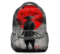 Sac à dos samouraï japonais peinture à l'encre, style aquarelle 3D imprimé sac à bandoulière, sac à dos de personnalité adolescent, Couleur 3, L