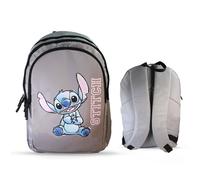 Sac À Dos Scolaire 2 Compartiments Disney Stitch Gris M