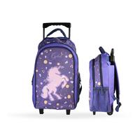 Sac À Dos Scolaire À Roulettes 2 Compartiments Cybel Licorne Céleste Violet M