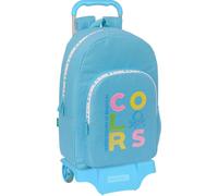 Sac à dos scolaire à roulettes Benetton Spring bleu ciel 30 x 46 x 14 cm