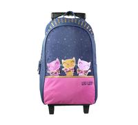 Sac À Dos Scolaire À Roulettes Lili Lou 3 Chats Bleu TU