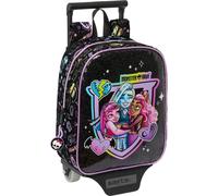 Sac à dos scolaire à roulettes Monster High Noir 22 x 27 x 10 cm