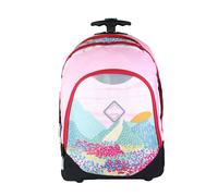 Sac à dos scolaire à roulettes paysage fleuri rose TU