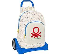 Sac à dos scolaire à roulettes Benetton Topitos (30 x 46 x 14 cm)
