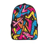 Sac À Dos Scolaire Bilayer Graffiti Sac À Dos Étudiant Collège Et Lycée Sac D'école Léger 40x28x16cm Sac De Rangement Pour Garçons Enfants Voyage À L'extérieur