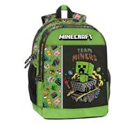 Sac à dos scolaire compatible avec Minecraft Mascots rond 3 compartiments zippés pour enfants primaire moyenne + kit stylos et porte-clés sifflet