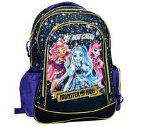 Sac À Dos Scolaire Fille Imprimé Galaxie 2 Compartiments Monster High Noir / Violet / Bleu TU