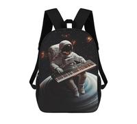 Sac À Dos Scolaire Imprimé En 3D 17inch Sac À Dos Pour Enfants Space Musician Astronaut Playing Keyboard in Orbit Sacs À Livres Grande Capacité Sacs D'école Et De Voyage Pour Enfants/étudiants/adulte