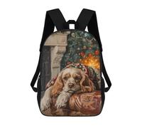 Sac À Dos Scolaire Imprimé En 3D Pour Enfants Cocker Spaniel Dog by Fireplace Christmas Painting Sac À Dos Scolaire Pour Enfants, Sac De Voyage, Sac À Livres Tendance, Grand Sac À Dos De Grande Capaci