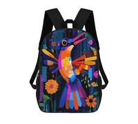 Sac À Dos Scolaire Imprimé En 3D Pour Enfants Expressionist Geometry Hummingbird - Vibrant Abstract Nature Art Sacs À Livres, Sacs De Voyage Scolaires Grande Capacité Pour Enfants/étudiants/adultes 17