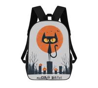 Sac À Dos Scolaire Imprimé En 3D Pour Enfants Moonlit Curse - Black Cat Halloween Art Sac À Dos Scolaire Pour Enfants, Sac De Voyage, Sac À Livres Tendance, Grand Sac À Dos De Grande Capacité 17inch