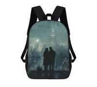 Sac À Dos Scolaire Imprimé En 3D Pour Enfants Rooftop City Romance - Charcoal Art Sac À Dos Scolaire Pour Enfants, Sac De Voyage, Sac À Livres Tendance, Grand Sac À Dos De Grande Capacité 17inch