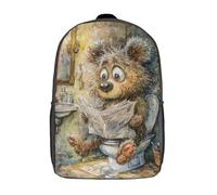 Sac à dos scolaire imprimé en 3D représentant une créature curieuse lisant un journal, pour garçons et filles. Sac à dos décontracté et tendance pour l'école ou les voyages, 43 cm (17 pouces).