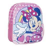 Sac à dos scolaire Minnie Mouse pour enfant - Couleur rose - 25 x 20 x 29 cm - Fabriqué en polyester - Avec fermeture éclair - Imprimé Minnie