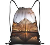 Sac À Dos Scolaire Musée du Louvre À Paris Sacs À Cordon De Serrage Multi-Usage Sacs De Sport À Cordon Joli Sac De Gym pour Gym Camping Sport 36X42Cm