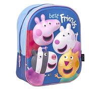 Sac à Dos Scolaire Peppa Pig - Fermeture Éclair - 25x31x10 cm - Cartable pour Enfant avec Détails 3D - Bretelles Rembourrées - Produit Original Conçu en Espagne