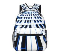 Sac à Dos Scolaire Personnalisé Sac à Dos pour Enfants Touches de piano noires et blanches, notes de musique, art avec compartiment Cartable Scolaire pour Ecole Outdoor Fille 29X40cm