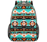Sac à dos scolaire pour adolescents (filles et garçons), style aztèque du Sud-Ouest, motif géométrique, idéal pour le collège, le lycée et l'université. Sac à dos imperméable et décontracté pour ordin