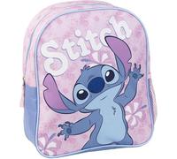 Sac à dos scolaire pour enfant Stitch-Couleur rose-25x20x29cm-Fabriqué en polyester-Avec fermeture éclair-Imprimé Stitch-Estándar,Décontracté