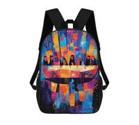 Sac À Dos Scolaire Pour Enfants The Last Supper Reinterpreted - Abstract Geometric Expressionism Sac À Dos Tendance Pour Adolescents, Sac À Dos Décontracté Pour Garçons Et Filles, Sac D'école Imprimé
