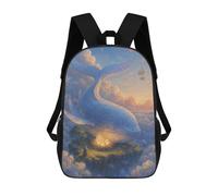 Sac À Dos Scolaire Pour Enfants Whale in The Sky with Islands Guarding Glowing Nest Eggs Sac À Dos Décontracté Pour Les Voyages, Imprimé En 3D, Pour Garçons Et Filles, Grande Capacité 17inch