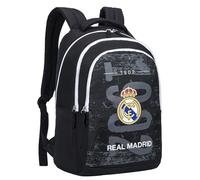 Sac à dos scolaire - Real Madrid - Noir - Polyester 600 D - 3 compartiments - Mixte
