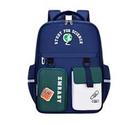 Sac à Dos Scolaire Réfléchissant Imperméable - Cartable Primaire avec Rembourrage 3D, Grande Capacité pour Fille et Garçon(Royal blue green,S)