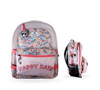 Sac À Dos Scolaire Réversible 2 Compartiments Happy Blush Rose M