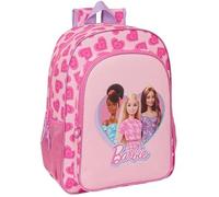 Sac à dos scolaire - SAFTA - Barbie Love - Adaptable au chariot - Confortable - Rose