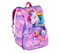 Sac à dos scolaire Sj Gang Fable Journey Licorne ailée extensible By Seven pour fille élémentaire + 7 stylos à pression et porte-clé pailettes