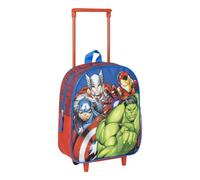 Sac à dos scolaire style trolley Avengers - Couleur bleue - 25 x 10 x 29 cm - Sac à dos à roulettes fabriqué en polyester - Comprend des chevilles antidérapantes - Produit original conçu en Espagne,