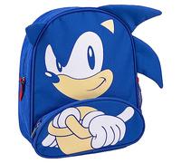 Sac à Dos Scolaire Taille Moyenne Sonic Prime - Bleu et Rouge - 32x15x42 cm - en Polyester - Poche Latérale, Bretelles Réglables et Plusieurs Compartiments - Produit Original Conçu en Espagne