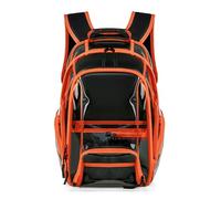 Sac à dos scolaire transparent PVC cool pour concert stade grande capacité étudiante design double fardeau avec bandes rembourrées résistant déperlant usage quotidien campus entretien (Red, One Size)
