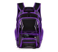 Sac à dos scolaire transparent PVC cool pour concert stade grande capacité étudiante design double fardeau avec bandes rembourrées résistant déperlant usage quotidien campus (Purple, One Size)