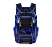 Sac à dos scolaire transparent PVC cool pour concert stade grande capacité étudiante design double fardeau avec bandes rembourrées résistant déperlant usage quotidien campus entretien (Blue, One Size)