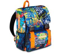 Sac à dos scolaire triple compartiment Mitama SKATE DREAM, enfant, extensible, école primaire et moyenne, multicolore, Taglia Unica