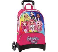Sac à dos scolaire Trolley Rainbow High Organisé amovible 50 x 31 x 21 cm + porte-clés paillettes et bracelet amitié